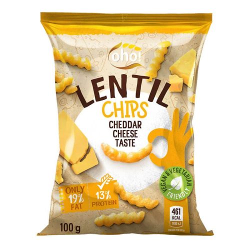 Oho lencse chips cheddar sajtos 100g