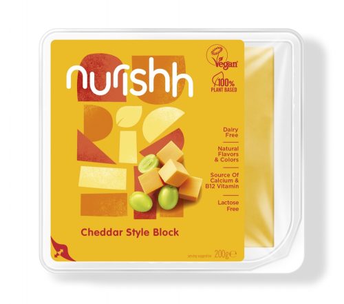 Nurishh vegán sajt alternatíva tömb cheddar ízű 200g
