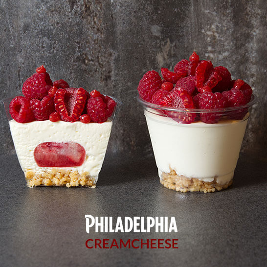Málnás Philadelphia krémsajtos pohárkrém fehér csokival