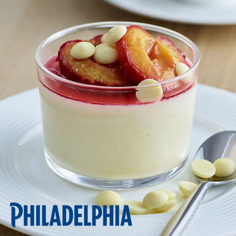 Szilvás, Philadelphia krémsajtos panna cotta