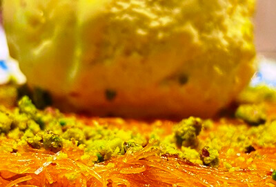 Mandarinos ropogós tésztában sült cottage cheese pisztáciás sajtkrémmel