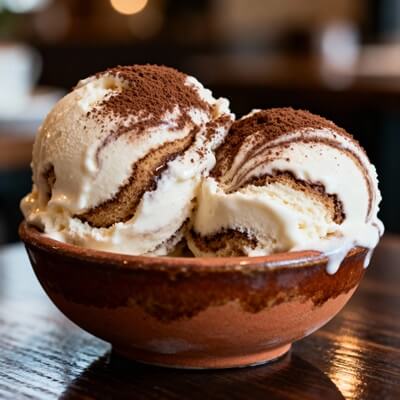 Tiramisu kézműves fagyi sűrített tejjel