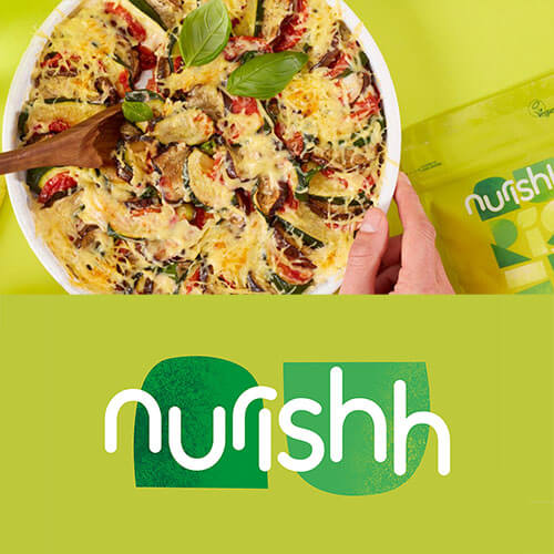 Nurishh vegán sajt alternatívával készített Zöldség gratin