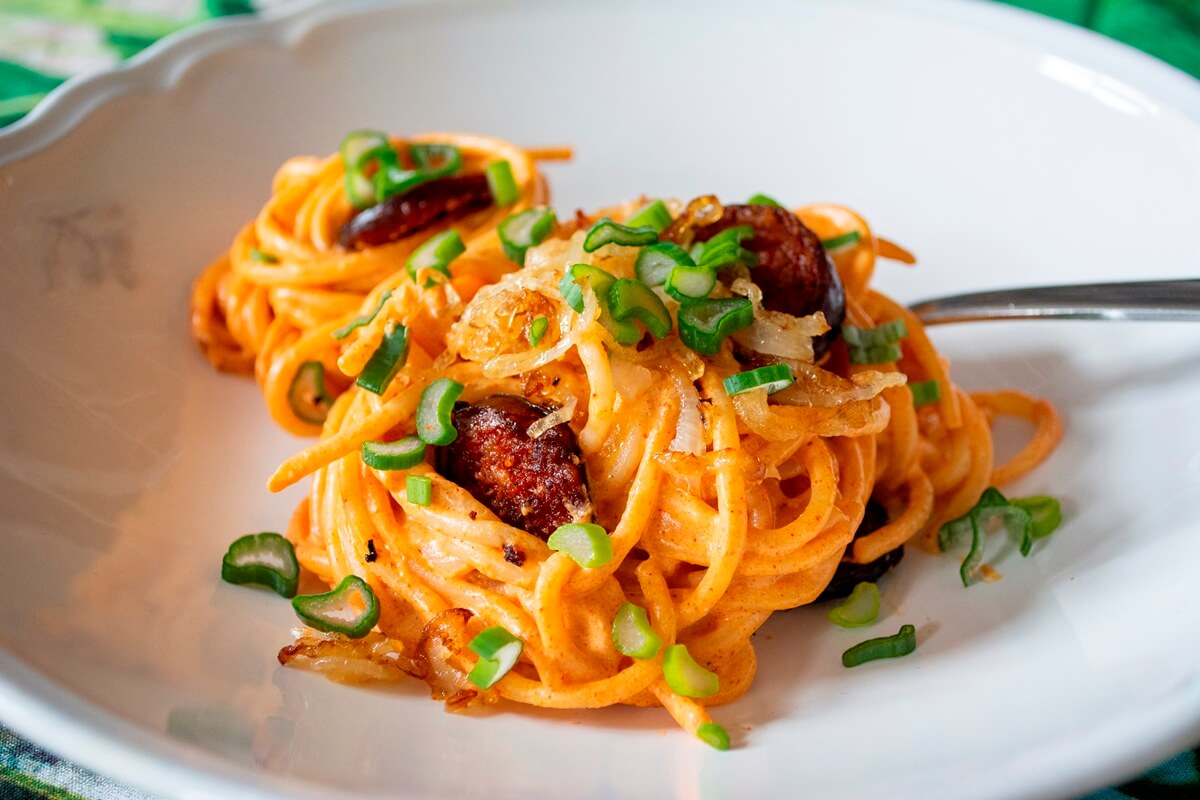 La Molisana spagetti Philadelphia krémsajttal és kolbásszal